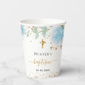 バプテスユーカリプトゥスライトブルー男の赤ちゃんフローラ 紙コップ (裏面)