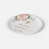 バプテスユーカリプトゥピンクフローラガールバラ金ゴールド ペーパープレート (アングル)