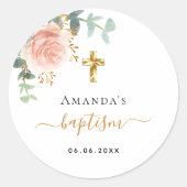 バプテスユーカリプトゥピンクフローラガールバラ金ゴールド ラウンドシール (正面)