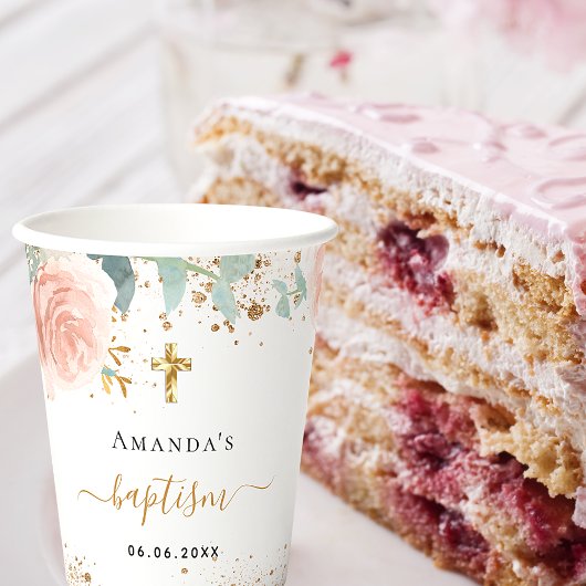バプテスユーカリプトゥピンクフローラガールバラ金ゴールド 紙コップ
