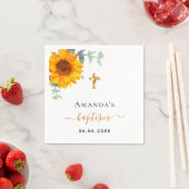 バプテスユーカリ素朴なヒマワリ少年の女の子 スタンダードカクテルナプキン (インサイチュ)