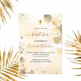 バプテスユーカリ緑のグリッタークロス黄金 招待状