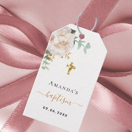 バプテスユーカリ緑の白フローラ ギフトタグ