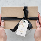 バプテスユーカリ緑の白フローラ ギフトタグ