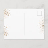 バプテスユーカリ緑の金ゴールドクロススクリプト インビテーションポストカード (裏面)