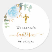 バプテスユーカリ緑の青いフローラ少年 ラウンドシール (正面)