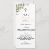 バプテスユーカリ緑クロスメニューカード 招待状 (正面)