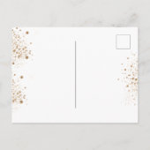 バプテスユーカリ緑バラ金ゴールドフローラ インビテーションポストカード (裏面)