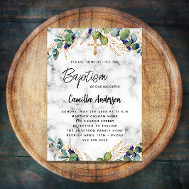 バプテスユーカリ緑金ゴールド大理石 招待状