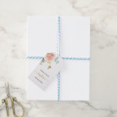 バプテスユーカリ赤面ピンクローズ金ゴールドガール ギフトタグ (より糸付き)