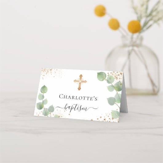 バプテスユーカリ金ゴールドグリッターダスト プレイスカード (裏面)