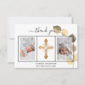 バプテスユーカリ金ゴールド写真サンキューカード サンキューカード (正面)