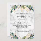 バプテスユーカリ金ゴールド大理石 招待状 (正面)