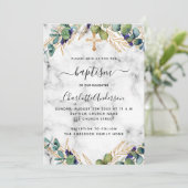 バプテスユーカリ金ゴールド大理石 招待状 (スタンド正面)