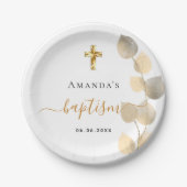 バプテスユーカリ黄金エレガント白 ペーパープレート (正面)