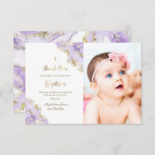 バプテスラベンダーインクサンキューカード 招待状 (正面/裏面)