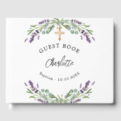バプテスラベンダーバイオレット花模様ユーカリ ゲストブック (正面)