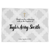 バプテパーソナライズされたィスマグレー金ゴールドクロスベビー ラージペーパーバッグ (裏面)