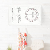 バプテパーソナライズされたィスマ神ブレスキリスト教十字架  横断幕 (インサイチュ)