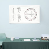 バプテパーソナライズされたィスマ神ブレスキリスト教十字架  横断幕 (トレードショー)