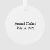 バプテパーソナライズされたィス《キリスト教》洗礼式や命名式オーナメント オーナメント (裏面)