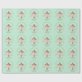 バプテパーソナライズされたィス&《キリスト教》洗礼式や命名式フローラクロス ラッピングペーパー (フラット)