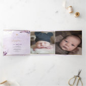 バプテメ・ナス・クールンヌ・デ・フェイラーゲ・アクアレル 三つ折り招待状 (内部)