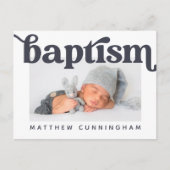 バプテモダンスはっきりしたシンプルの写真ありがとう 案内ポストカード (正面)