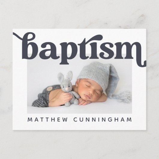 バプテモダンスはっきりしたシンプルの写真ありがとう 案内ポストカード (正面)