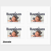 バプテモダンスはっきりしたシンプルの写真ありがとう 長方形シール (シート)