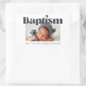 バプテモダンスはっきりしたシンプルの写真ありがとう 長方形シール (バッグ)