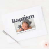 バプテモダンスはっきりしたシンプルの写真ありがとう 長方形シール (封筒)