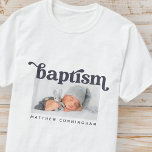 バプテモダンスはっきりしたシンプルカスタム写真 Tシャツ<br><div class="desc">セリフシンプルデザインで構成され、クラシックタイポグラフィを追加したカスタム。このデザインモダンは、シックでよくはしゃぐおもしろい。</div>