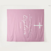 バプテモダンスダスティピンクの歓迎の背景 タペストリー (正面(横))