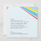 バプテモダンスユニークカラフル明るい鳩5平方 招待状 (裏面)