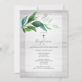 バプテユニークス招待状素朴緑 招待状