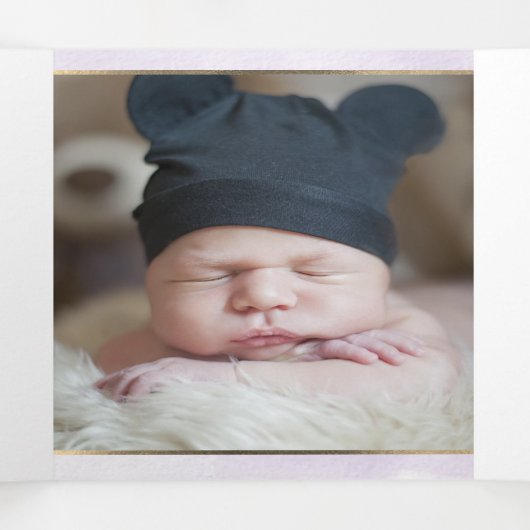 バプテーム，ラヴァンドレクールヌドゥフェイラーゲアクアレレ 三つ折り招待状 (内部中)