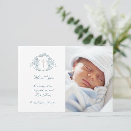 バプテ感謝していィスキミ青フローラ紋章 招待状 (スタンド正面)