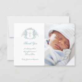 バプテ感謝していィスキミ青フローラ紋章 招待状