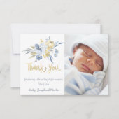 バプテ感謝していィス男の赤ちゃんブルー 招待状 (正面)