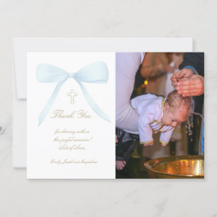 バプテ感謝していスの写真は青い弓 招待状