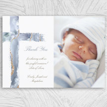 バプテ感謝していマスは青い十字架を塗る