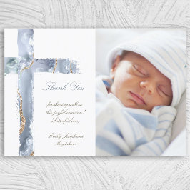 バプテ感謝していマスは青い十字架を塗る 招待状