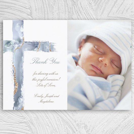 バプテ感謝していマスは青い十字架を塗る 招待状