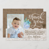 バプテ素朴ィスマ写真、男の子に対して感謝、7時間365日 サンキューカード (正面/裏面)