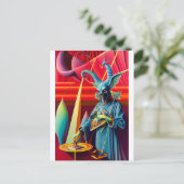 バプホメットが餌をとるファンタジー ポストカード (スタンド正面)