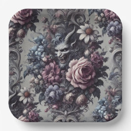 バプホメットのブーケ – ゴシックフローラ ペーパープレート
