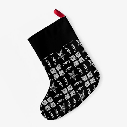 バプホメットスターズゴシッククリスマスストッキング スモールクリスマスストッキング (裏面 (吊り時))