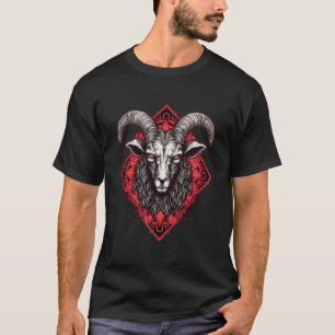 バプホメットペンタグラム悪魔ヤギの頭が発生 Tシャツ