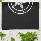 バプホメット逆ペンタグラム山羊サタンロゴ キッチンタオル (折り畳み)